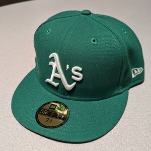 Oakland Athletics MLB New Era 59FIFTY 5950 Fitted Hat Cap Men's Size 7 3/4